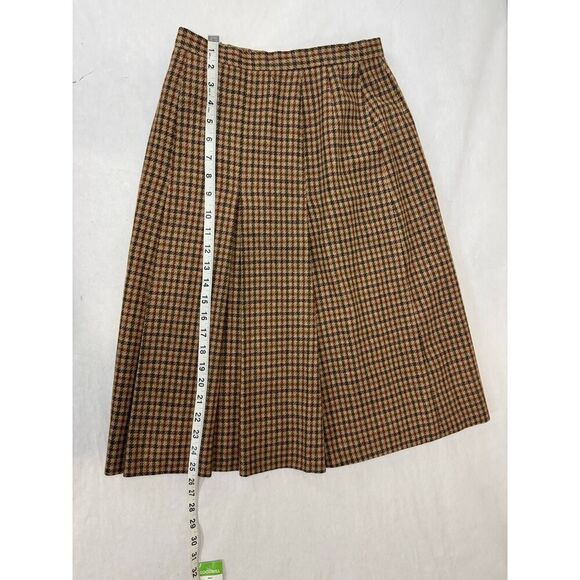 Vintage Academia Houndstooth 100% Wool Skirt Suit Tailored Blazer Pleats 9 - Picture 10 of 16